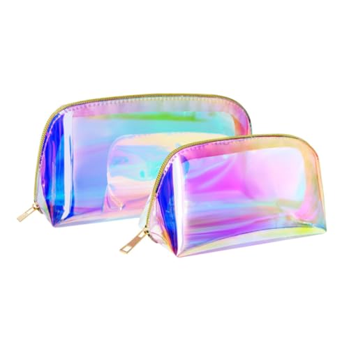BELLIFFY 2stücke Transparente Kosmetiktasche Für Reisen Damen Make-up Tasche Waschtasche Kosmetiktäschchen Schminktasche Reise-kulturtasche Aufbewahrungstasche von BELLIFFY