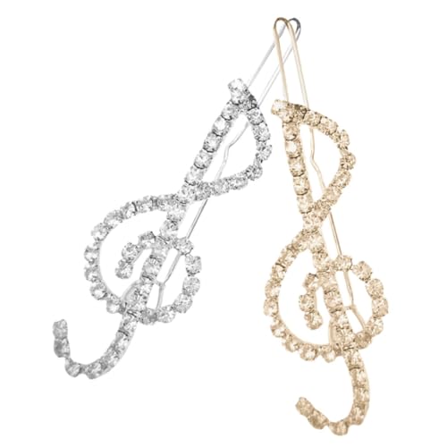 BELLIFFY 2stücke Haarspangen Mit Musiknote Seitliche Haarspange Mit Strasssteinen Haarschmuck Für Damen Haarspangen Für Dickes Haar Haaraccessoires Zum Stylen von BELLIFFY