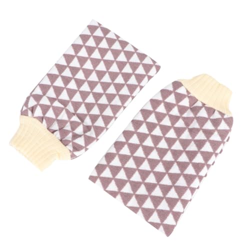 BELLIFFY Spa-Badetuch-Handschuhe mit Peeling-Funktion 2 Stück geometrisches Dreiecksmuster für den Familiengebrauch zufällige Farbe von BELLIFFY
