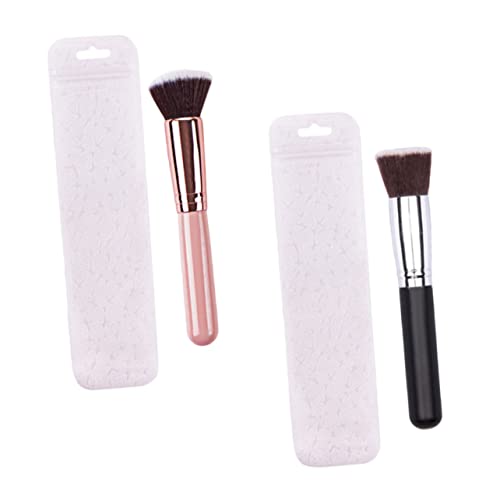 BELLIFFY Einzigartiges Make-up-pinsel-set 2-teilig Flacher Rougepinsel Für Damen Foundation-pinsel Kosmetik-zubehör Tragbar Und Wiederverwendbar von BELLIFFY