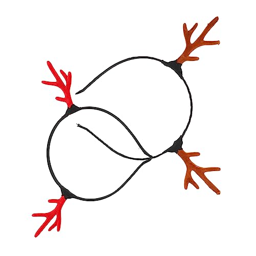 BELLIFFY 2er-pack Weihnachts-rentier-geweih-haarband Party-haarschmuck Für Weihnachtsfeiern Kopfschmuck Für Jungen Und Mädchen Rotbraun von BELLIFFY