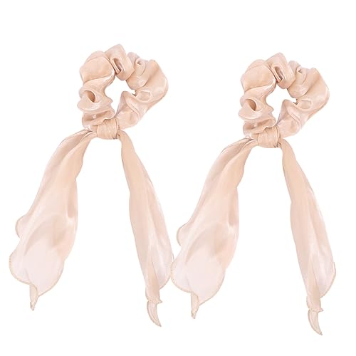 BELLIFFY 2stücke Haargummi Mit Pferdeschwanzhalter Haarseil Aus Stoff Langer Haarring Für Damen Einfarbige Elastische Haarschleife Stoff-haargummi Für Mädchen von BELLIFFY