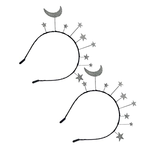 BELLIFFY 2 Stück Stern Haarreifen Zarter Damen-kopfschmuck Mond-haarschmuck Für Party Und Alltag von BELLIFFY