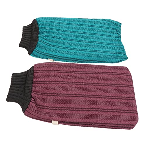 BELLIFFY 2st Badetuch Handtücher Dusch-waschlappen-handschuhe Peeling-handschuhe Für Die Dusche Duschhandschuhe Badeschrubber Duschschwamm Luffa Duschpeeling Für Den Körper Baumwolle von BELLIFFY