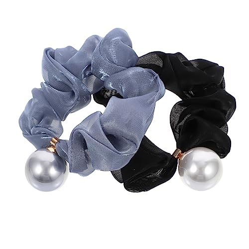BELLIFFY 2 Stück Netzgewebe Haargummis Mit Perlen Elegante Haaraccessoires Für Mädchen Strapazierfähig Und Elastisch von BELLIFFY