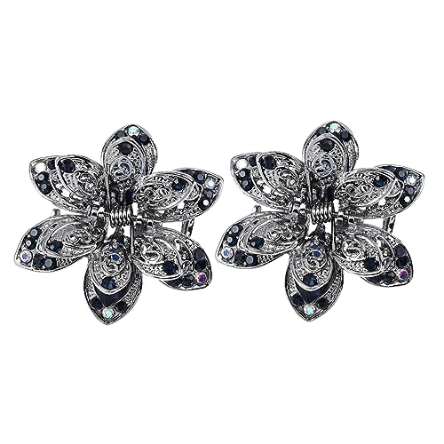 BELLIFFY Haarklammern aus Metall mit Kristalldetail 2 Stück Haarklammern aus Legierung modisch und praktisch für Haar-Accessoires von Damen von BELLIFFY