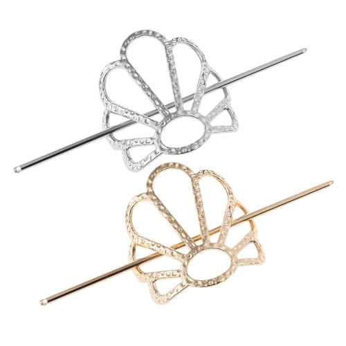 BELLIFFY 2 Stück Goldene Metallische Haarstäbchen Haarspangen Für Frauen Haardutthalter Haarstyling Accessoires von BELLIFFY