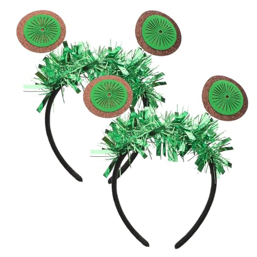 BELLIFFY 2stücke Grüner Party-haarreif Modischer Kopfschmuck Kreative Haarbekleidung Haarschmuck-requisite Für Junge Mädchen Für Feiern Und Aufführungen von BELLIFFY