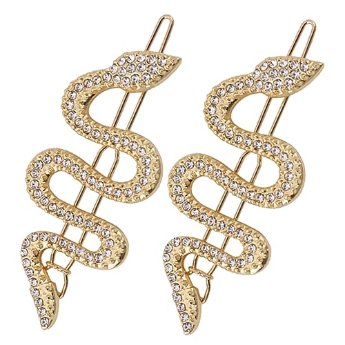 BELLIFFY 2stücke Goldene Schlange Haarclips Haarspangen Metall Damen Haarschmuck Zubehör von BELLIFFY