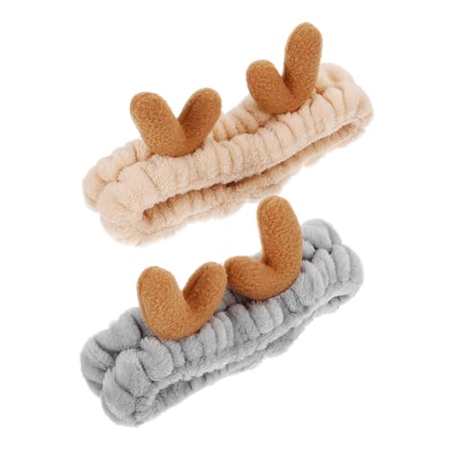 BELLIFFY 2stücke Kosmetische Stirnbänder Geweih Elastische Haarband Make-up Headwear Damen Stirnband Haaraccessoire von BELLIFFY