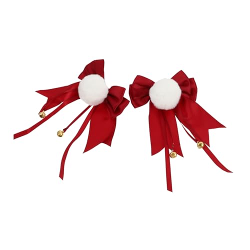 BELLIFFY 2stücke Haarschleifen Mit Pompom Und Glöckchen Haarnadel Haarspange Für Frauen Mädchen Haaraccessoires Aus Hochwertigem Material Sicher Zu Tragen von BELLIFFY