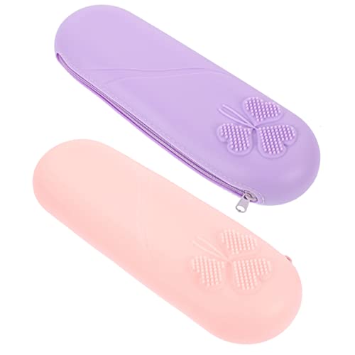BELLIFFY 2stücke Make-up-Pinsel-Halter Aus Silikon Mit Reise-pinseltasche Mit Reißverschluss Und Integrierter Bürste Organizer Für Make-up-Werkzeuge Kompakt Und Leicht Für Unterwegs von BELLIFFY
