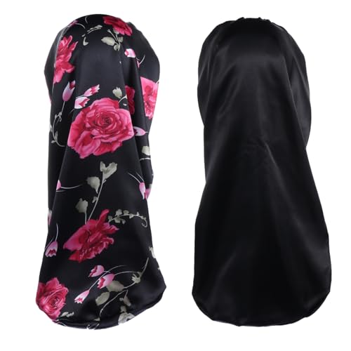 BELLIFFY 2stücke Satin-schlafmütze Hochelastisch Damen-haarschutzmütze Zum Schlafen Haarschutzmütze Schlafmütze Für Zarten Haar Schutz von BELLIFFY