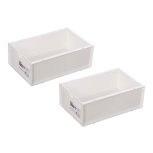 BELLIFFY 2stücke Schubladenbox Aufbewahrungsbox Stapelbar Desktop Organizer Schublade Boxen Schreibwarenbox Kleinigkeiten Behälter Creme Schmuck Stifte von BELLIFFY