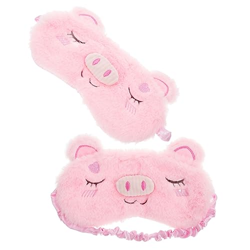 BELLIFFY 2stücke Süße Schlafmaske Für Junge Mädchen Weiche Plüsch-augenbinde Tiermotive Lichtundurchlässig Bequem Für Zuhause Und Reisen von BELLIFFY