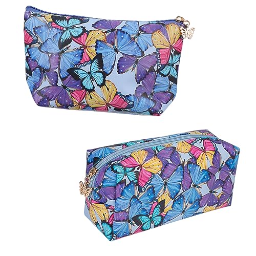 BELLIFFY 2stücke Teiliges Kosmetiktasche Mit Schmetterlingsdruck Praktische Make-up Aufbewahrungstasche Für Reisen Und Alltag Mit Reißverschluss Für Damen Und Beauty-enthusiasten BELLIFFY 2stücke Teiliges Kosmetiktasche Mit Schmetterlingsdruck Praktische Make-up Aufbewahrungstasche Für Reisen Und Alltag Mit Reißverschluss Für Damen Und Beauty-enthusiasten von BELLIFFY