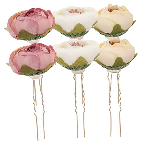 BELLIFFY Blumen Haarnadeln Satz U-förmige Haarnadel Mit Rosen Für Frauen Mädchen Hochzeitsfrisuren Halter Haarschmuck Für Partys Geburtstage von BELLIFFY