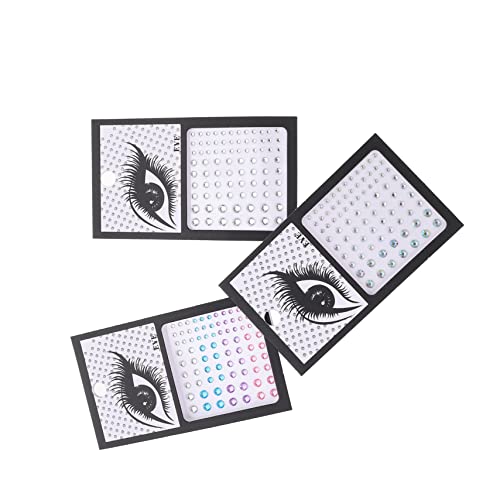 BELLIFFY 3 Sätze Augen-make-up-aufkleber Gold Funkeln Festival-gesichtsjuwelen Edelsteine Perlendekor Lidschatten Gesichtsdiamantaufkleber Glühen Gesichtsschmuck Aufkleben Körper Rot Harz von BELLIFFY