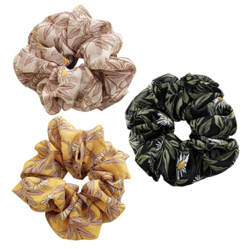 BELLIFFY 3stücke Dekorative Haargummis Für Mädchen Elastische Haarsträuße Und Modische Scrunchies Für Pferdeschwanz Armband Und Taupe von BELLIFFY