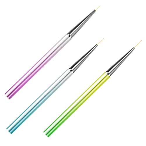 BELLIFFY 3 Stück Nagelkunst Zeichenstift Nageldesign Pinselstift Nagelpinselstift Gel Malpinsel Nagelkunstgel Nagelkunstbedarf Nagelgele French Line Nagelmanikürestifte von BELLIFFY