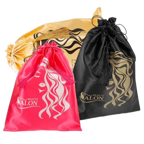 BELLIFFY 3stücke Teiliges Tragbare Perückentaschen Aus Satin Aufbewahrungstaschen Für Haarverlängerungen Weiche Reisetaschen Mit Kordelzug Lösung Für Reisen Und Pflege Von Perücken BELLIFFY 3stücke Teiliges Tragbare Perückentaschen Aus Satin Aufbewahrungstaschen Für Haarverlängerungen Weiche Reisetaschen Mit Kordelzug Lösung Für Reisen Und Pflege Von Perücken von BELLIFFY