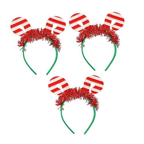 BELLIFFY 3 Stück Weihnachts-haarreifen Mit Krücken Kinderkopfschmuck Party-haarschmuck von BELLIFFY