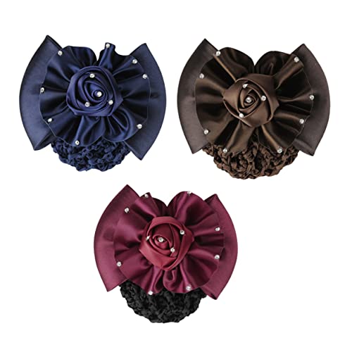 BELLIFFY 3stück Damen Haarnetze Mit Haarspangen Haar Snood Netz Mit Schleifenknoten Für Dünne Und Dicke Haare Haarschmuck Für Formelle Und Legeren Anlässe von BELLIFFY