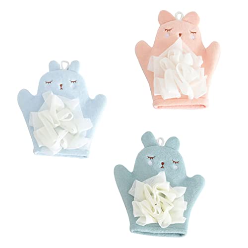 BELLIFFY 3er-pack Baby-badehandschuhe Mit Cartoon- Kinderwaschlappen Handschuhe Weiche Schrubber Für Kinder Babys Badezubehör Für Kleinkinder Peeling-kraft Zufällige Farbe von BELLIFFY