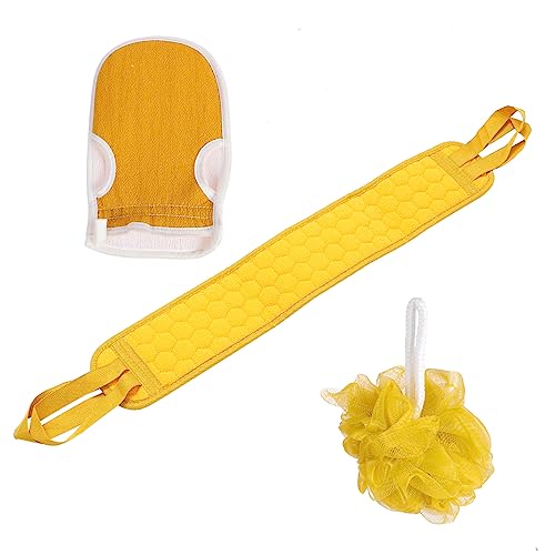 BELLIFFY 3-teiliges Elektrisches Dusch-rückenmassage-handtuch-set Bade-peeling Blumenbad Verdickung Rückenziehstreifen von BELLIFFY