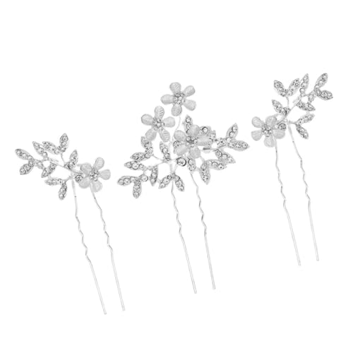 BELLIFFY 3er Satz Haarnadeln Mit Strasssteinen Für Braut Haarspangen Mit Blumen Dekorative Haarnadeln von BELLIFFY