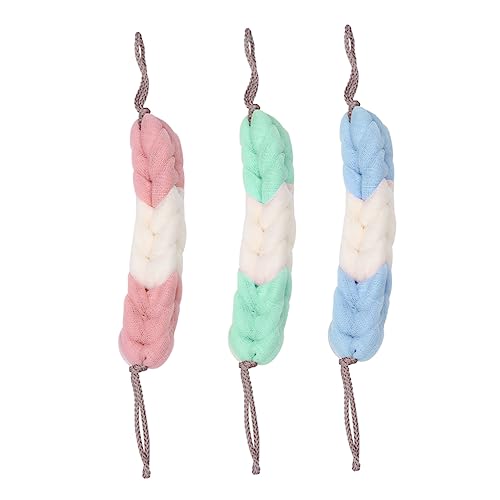 BELLIFFY 3St Handtuch zum Abreiben des Rückens Peeling mit Körperbürste Badewannenwäscher Bad Luffa Peeling-Rückenwäsche rückenbürsten back cleaning brush Badetuch Rückenziehendes Handtuch von BELLIFFY