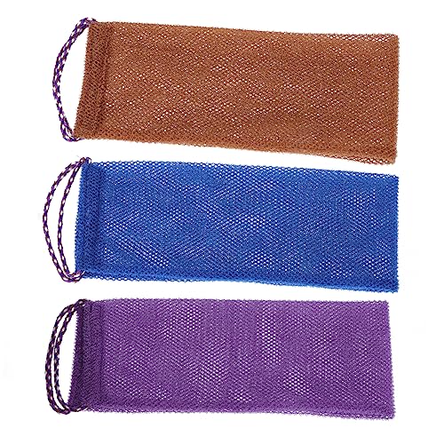 BELLIFFY Badetuch Duschschrubberbürste Im Afrikanischen Stil 3er-pack Abnehmbares Peeling-handtuch Aus Seil Für Zu Hause von BELLIFFY