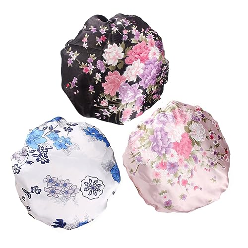 BELLIFFY 3stücke Schlummertrunk Schlafmütze Damen Satin Haarausfallmütze Chemotherapie Kopftuch Für Frauen Dame Mit Ausreichend Und Elastischem Design von BELLIFFY