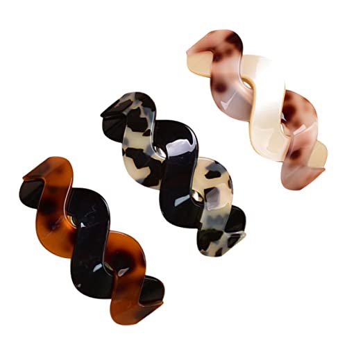 BELLIFFY 3stücke Haarspangen Für Damen in Schildpatt-optik Große Haarspangen Mit Druckknöpfen Haar-accessoires Für Verschiedene Frisuren von BELLIFFY