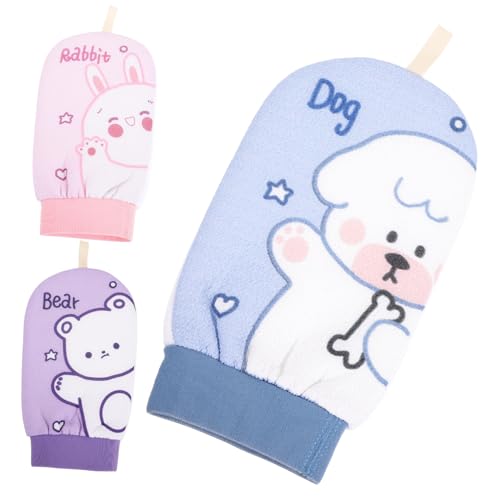 BELLIFFY 3st Badetuch Handschuhe Handschuh Zum Entfernen Abgestorbener Haut Körperpeeling-handschuh Massage-duschhandschuhe Peeling-handschuhe Reinigungswerkzeuge Schrubben Polyester von BELLIFFY