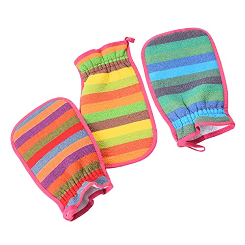 BELLIFFY 3st Doppelseitiges Badetuch Körperwäsche Scrubber Peeling-schrubberhandschuhe Körperpeelinghandschuh Pflanzenreinigungshandschuhe Gesichtstücher Gesichtsreiniger Pflanzliche Seide von BELLIFFY