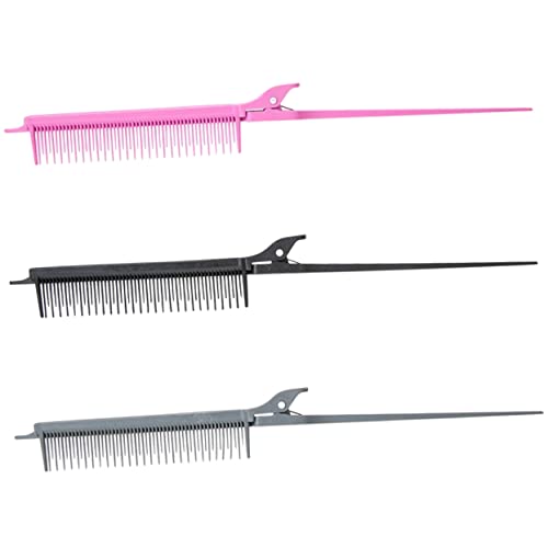 BELLIFFY 3-teiliger Haarkamm für Herren Rattenschwanz-Haarkamm für Stylisten Friseurwerkzeug zum Scheiteln von lockigem Haar feine Zähne Haarfärben glattes Finish von BELLIFFY