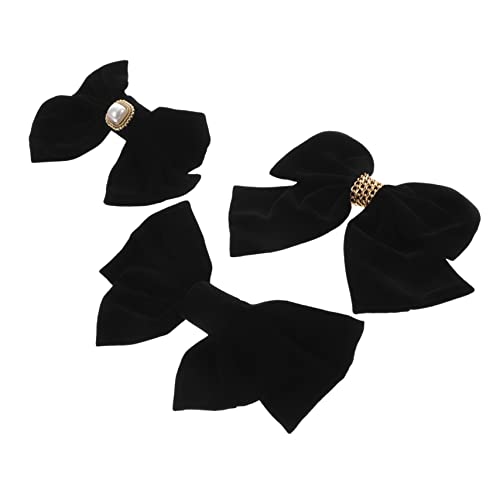 BELLIFFY 3stücke Teiliges Velvet Haarspangen Mit Perlen-bow Für Mädchen Rutschfeste Haarklammern Für Vintage-stil Haaraccessoires Für Besondere Anlässe Und Täglichen Gebrauch von BELLIFFY