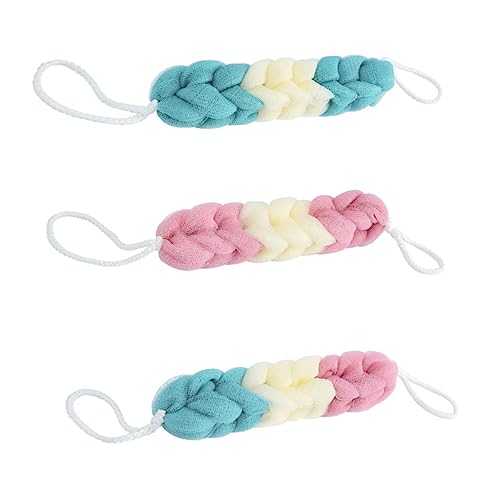 BELLIFFY 3stücke Lange Duschstreifen Kreative Badetücher Körperpeeling Und Exfoliator Für Dusche Pe-material Zufälligen Farben Für Rückenreinigung von BELLIFFY