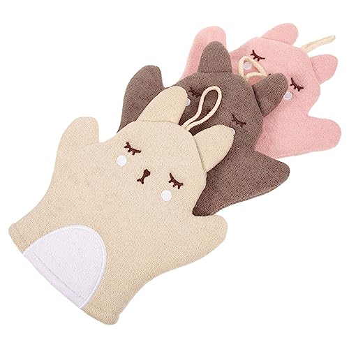 BELLIFFY 3stücke Peelinghandschuhe Für Dusche Badehandschuhe Hautschrubbhandschuhe Duschhandschuhe Badetuch Badezubehör Schrubbhandschuhe Für Körperreinigung Peelingmitten von BELLIFFY