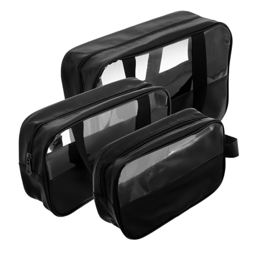 BELLIFFY 3stücke Teiliges Transparentes Make-up-Taschen-Set Große Kapazität Tragbarer Toilettenorganizer Für Reisen Und Kosmetik Für Frauen Und Mädchen von BELLIFFY