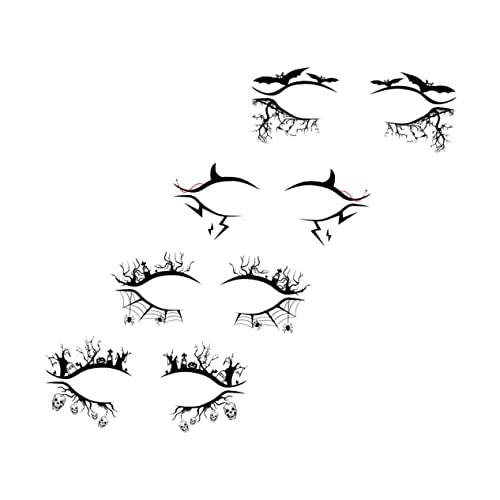 BELLIFFY 4paare Augen-make-up Aufkleber Lustige Halloween Eyeliner Sticker Mit Bat Und Spider Design Für Kreative Looks Und Schaurige Partys von BELLIFFY