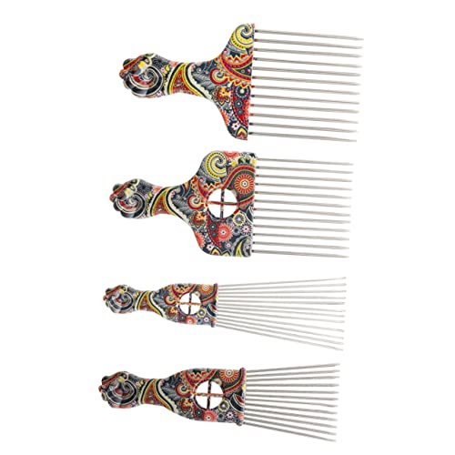BELLIFFY 4 Stück Afrikanischer Kamm Entwirrer Heißer Kamm Haarbürste Entwirren Bananen-haarspange Verblassender Kamm Begradigung Haarspangen Frauen Curl-gel Schwanzkamm Kämme Abs Colorful von BELLIFFY
