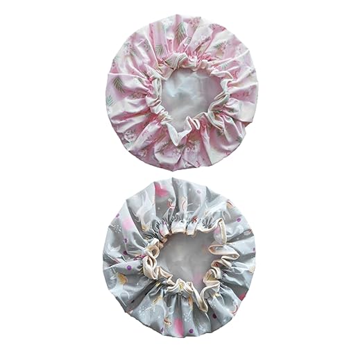 BELLIFFY 4stücke Wasserdichte Duschhaube Wasserfeste Duschhaube Ölfeste Haube Für Damen Und Baden Geeignet Für Küche Und Bad Wiederverwendbar in Schwarz Rosa Und Blau von BELLIFFY
