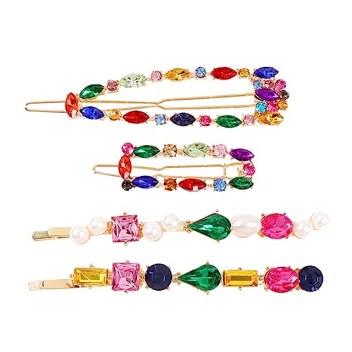 BELLIFFY 4 Stück Haarspangen Aus Legierung Mit Strasssteinen Bunte Haarschmuck Für Mädchen Und Damen von BELLIFFY