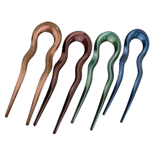 BELLIFFY 4 Stück U-förmige Haarnadeln Französische Haarnadel Vintage Haarknotenstäbe Hochsteckfrisuren Haarschmuck Für Frauen von BELLIFFY