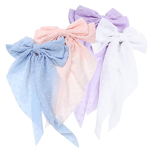 BELLIFFY 4stücke Große Haarschleifen Clips Für Damen Haarbänder Mit Ribbons Pastellfarben Für Verschiedene Anlässe Frühlingsfrisuren Und von BELLIFFY