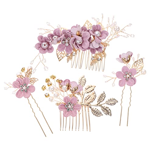 BELLIFFY 4stücke Teiliges Set Goldene Blüten Haarkämme Haarnadeln Für Hochzeiten Einzigartige Braut-haaraccessoires Für Besondere Anlässe Langlebig Und von BELLIFFY