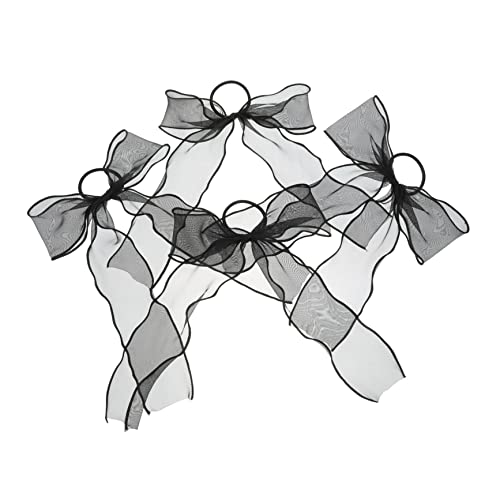 BELLIFFY 4stücke Bow Haargummis Aus Elastischem Material Für Mädchen Ponytail- Mit Dekorativem Schleifen-design Für Feines Haar Und Verschiedene Styles von BELLIFFY
