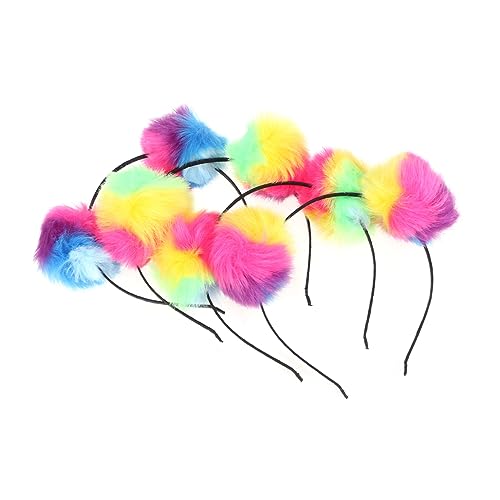 BELLIFFY 4stücke Bunte Haaraccessoires Plüsch-ball-stirnband Für Party Und Kostüm Zufällige Farbe Süße Haarspange Für Junge Mädchen Und Erwachsene von BELLIFFY